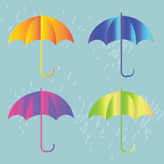 colorful umbrella vector illustration