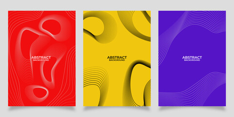 Vector illustration of abstract lines background set