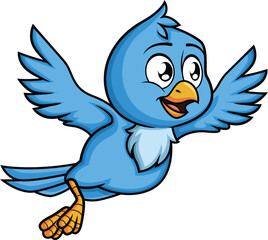 Blue Bird Flying Away Vector Image