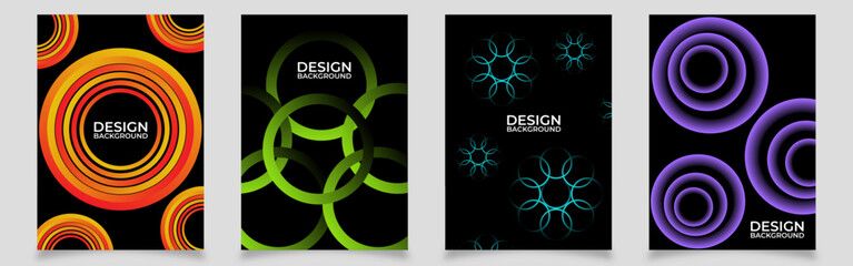 Vector illustration of abstract colorful shapes background set