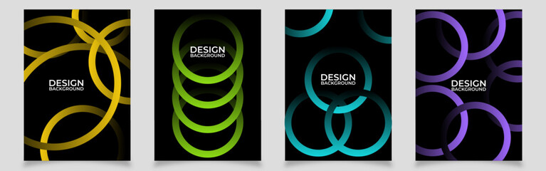 Vector illustration of abstract colorful shapes background set