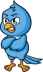 Angry Blue Bird Vector Image