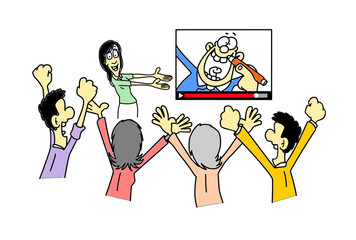 Cartoon characters disassembled animation sequence