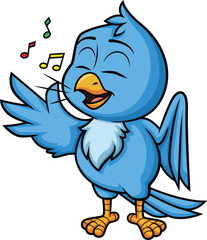 Blue Bird Singing Vector Image