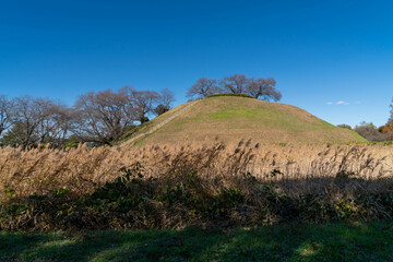ancient tomb is in a park rural area of Gyodo city in Saitama prefecture, Japan.
