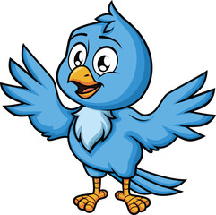 Happy Blue Bird Vector Image