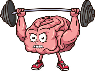 Brain Exercising With Barbell Vector Image