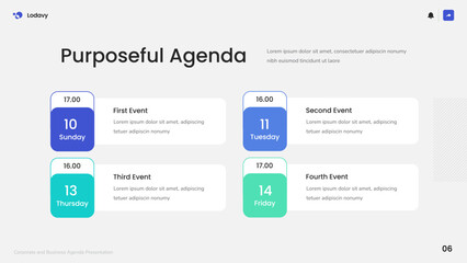Naklejka premium Corporate and Business All Purpose Agenda Template