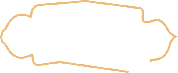 Minimal orange vintage frame outline with abstract curved edges and artistic symmetry. Ideal for labels, packaging, or retro-inspired design projects. Clean, stylish, and versatile border.