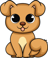 Cute Baby Dog Vector Image