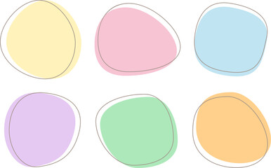 ポップでかわいいパステルカラーの流体シェイプ。