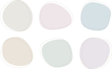 彩度を抑えたシンプルで落ち着いたくすみカラーの流体シェイプ。