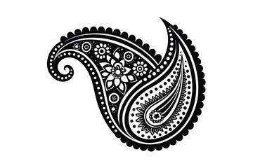 Paisley pattern design in traditional detailed ornamental floral style vector art illustration