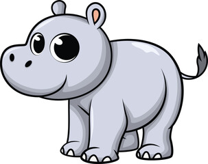 Cute Baby Hippo Vector Image