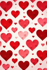 Red heart pattern, abstract geometric shapes, bold design, abstract, surface, romance