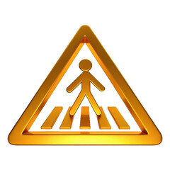 pedestrian crossing warning sign | Pedestrian Crossing Warning Sign 3d | Caution Pedestrian Sign | Traffic Safety Symbol