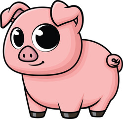 Cute Baby Pig Vector Image