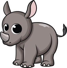 Cute Baby Rhino Vector Image