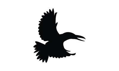 Flying Amazon kingfisher bird Silhouette Design  And Vector Illustration. 