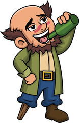 Pirate Drinking Rum Vector Image