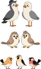 Cartoon Birds Illustration