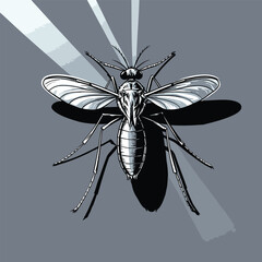 comic book style mosquito illustration that is often found in gardens
