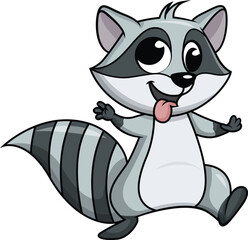 Crazy Raccoon Character Vector Image