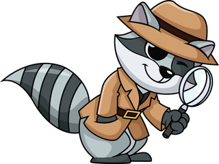 Detective Raccoon Character Vector Image