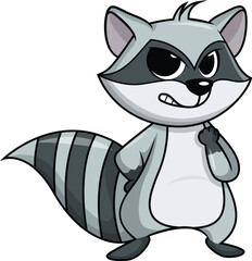 Mean Raccoon Character Vector Image