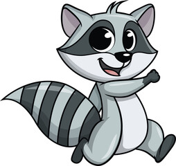 Running Raccoon Character Vector Image