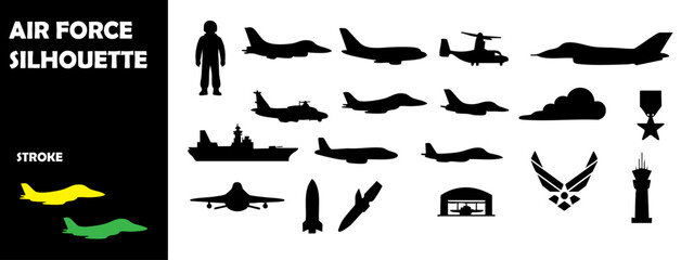 Obraz premium Air Force Silhouette Vector Set