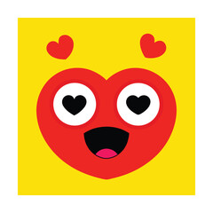 Loving Emoticon with Heart Eyes and Floating Hearts