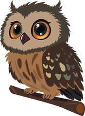 : Mysterious Owl Perched on a Branch
