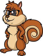 Squirrel With Glasses Vector Image