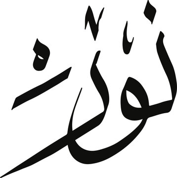 Noer - Nur name in Arabic calligraphy, Islamic logo name, Arabic typography art

