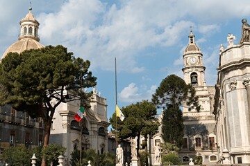 Cathedral di Sant'Agata on Piazza Duomo in Catania city in Sicily. Italy. Europe. 