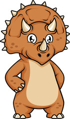 Cute Triceratops Dinosaur Vector Image