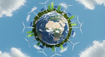 Naklejka premium Carbon emission reduction target, Green economy and sustainability Net Zero future