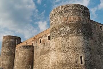 Castello Ursino was built in the 13th century in Catania city in Sicily. Italy. Europe.