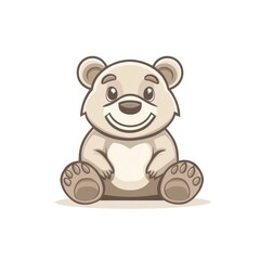 Obraz premium Cute cartoon bear sitting (2)