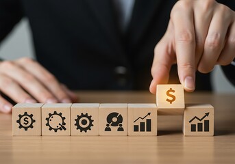 Careful Selection of a Block Illustrating Business Strategy and Options