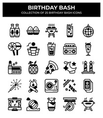 Birthday Bash. Collection of 25 Birthday Party Icons