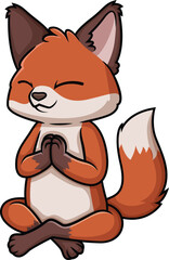 Fox Character Meditating Vector Image