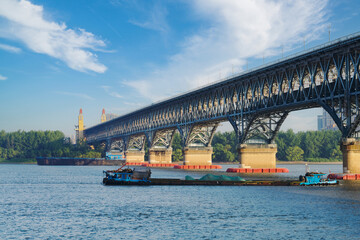The Yangtze River Bridge and Beautiful Scenery of the Yangtze River in Nanjing, Jiangsu Province, China on May 12, 2025 
﻿