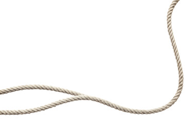Natural fiber rope curve isolated on a white background png