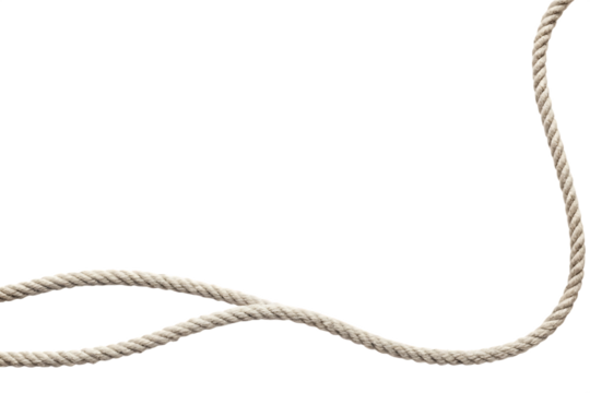 Natural fiber rope curve isolated on a white background png