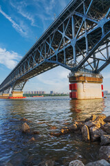 The Yangtze River Bridge and Beautiful Scenery of the Yangtze River in Nanjing, Jiangsu Province,...