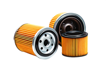 New car engine oil filters isolated on white background isolated on a white background