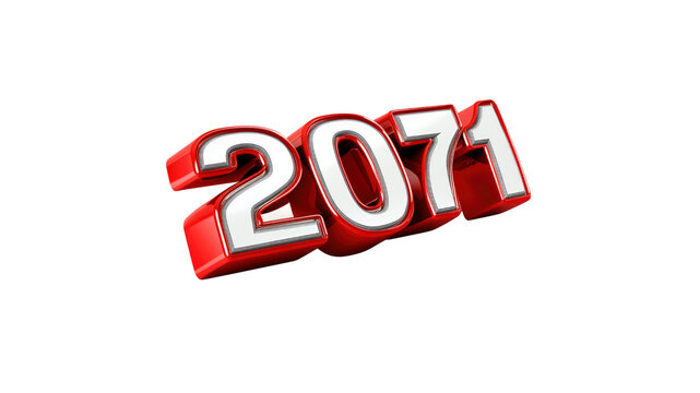 2071 Futuristic 3D Year Number Design