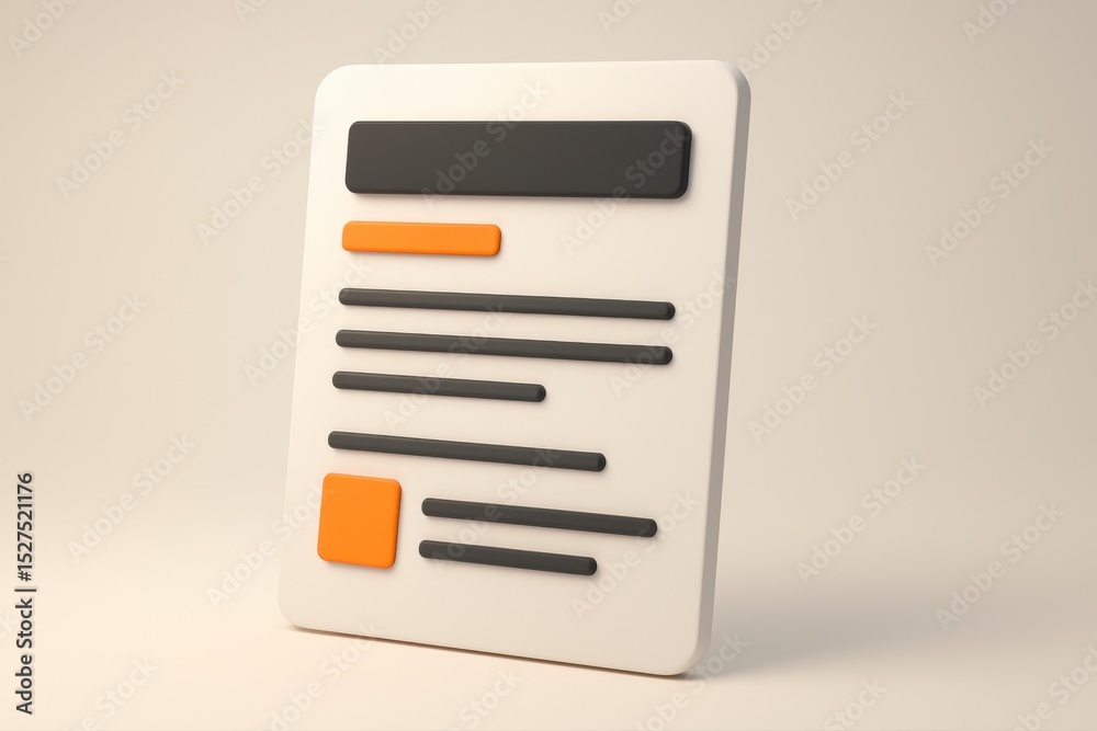 Fototapete document illustration showing text and structure on white background